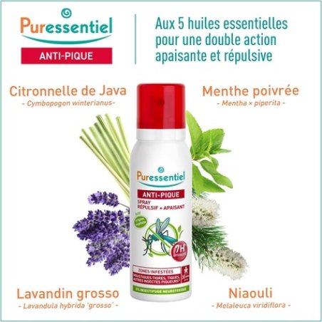 Puressentiel Anti-Bite Repellent and Soothing Spray 2x75ml - Pack of 2