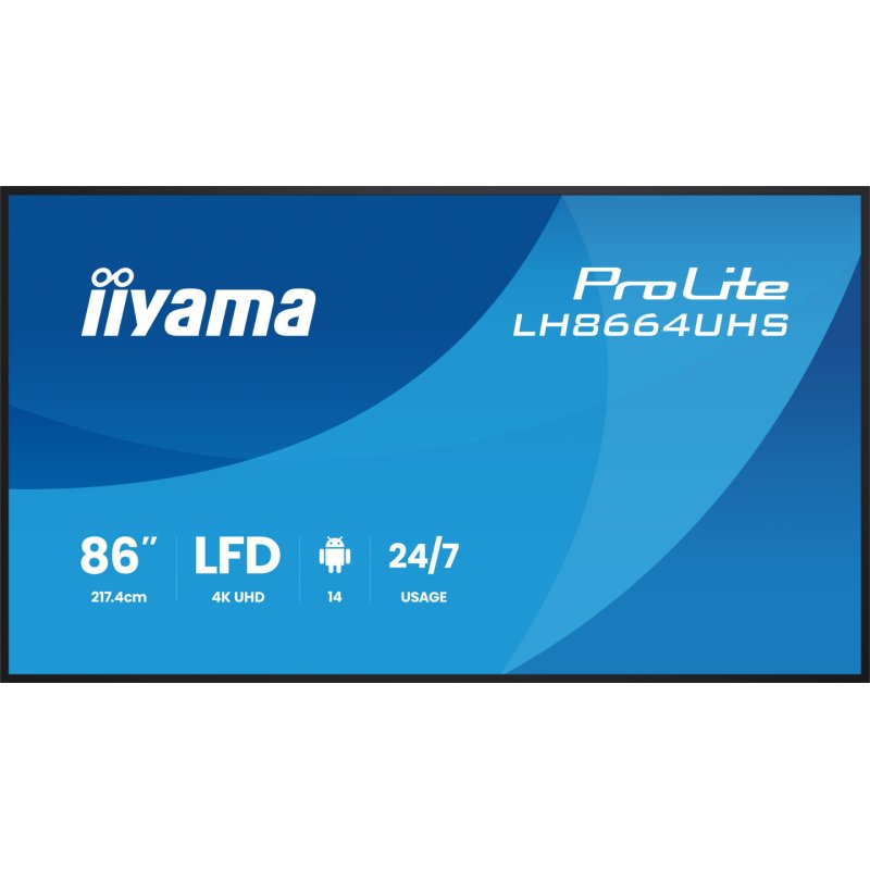 iiyama 86" 4K UHD professional digital signage display with advanced control and connectivity options