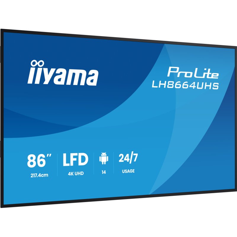 iiyama LH8664UHS-B3AG Écran d'affichage dynamique Écran plat de signalisation numérique 2,17 m (85.6") Wifi 450