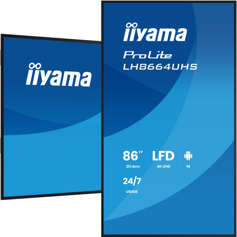 iiyama LH8664UHS-B3AG Écran d'affichage dynamique Écran plat de signalisation numérique 2,17 m (85.6") Wifi 450