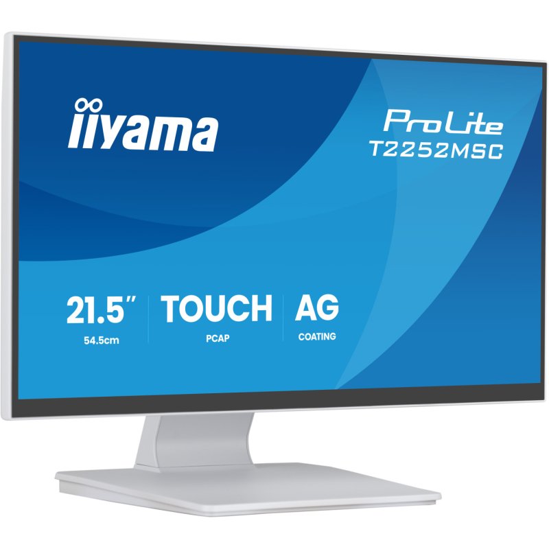 iiyama ProLite T2252MSC-W2AG écran plat de PC 54,5 cm (21.4") 1920 x 1080 pixels Full HD LCD Écran tactile Blanc