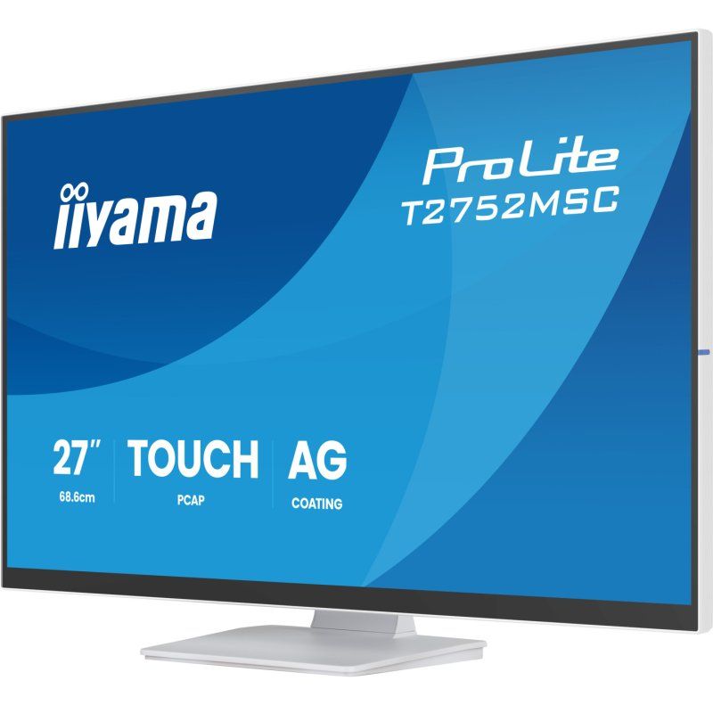 iiyama ProLite 27” DeepContrast PCAP 10pt touchscreen monitor featuring IPS panel technology, Edge-to-Edge glass