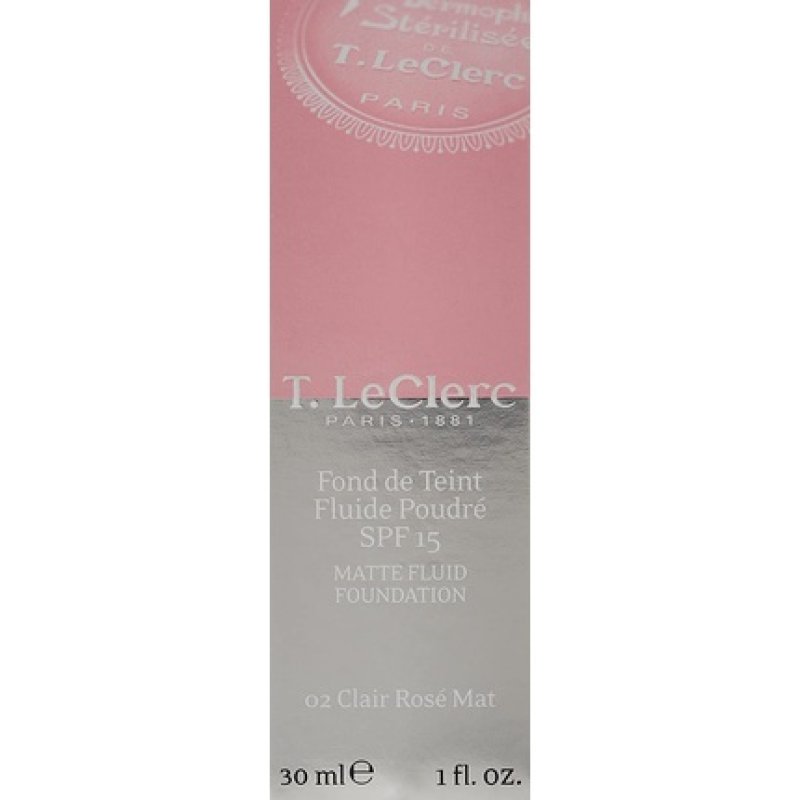T LeClerc TEINT Fluid Powder Foundation SPF15 02 Light Pink Matte 30ml