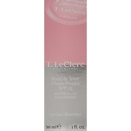 T LeClerc TEINT Fluid Powder Foundation SPF15 02 Light Pink Matte 30ml