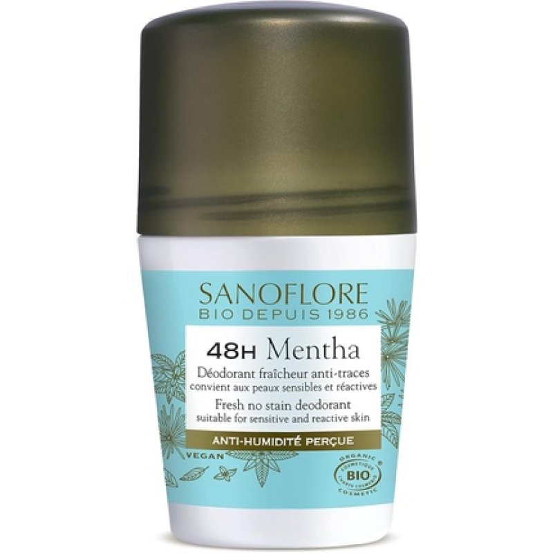 Sanoflore 48h Mentha Freshness Anti-Trace Deodorant 50ml - Pack of 2