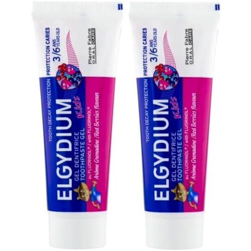 Elgydium Kids Toothpaste Gel Caries Protection for 3-6 Years Old 50ml - Pack of 2