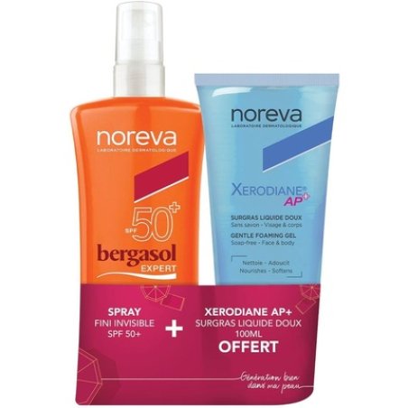 Noreva Bergasol Expert Spray Invisible Finish SPF 50 125ml with After-Sun Milk Face