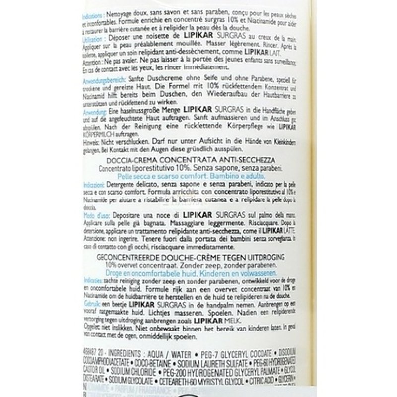 Lipikar Surgras Liquid 400ml - Pack of 2