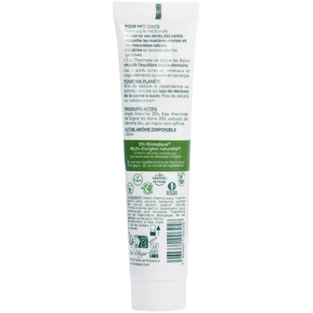 Ciel D'Azur Labs Organic Mint Toothpaste with Clay and Thermal Water 75ml