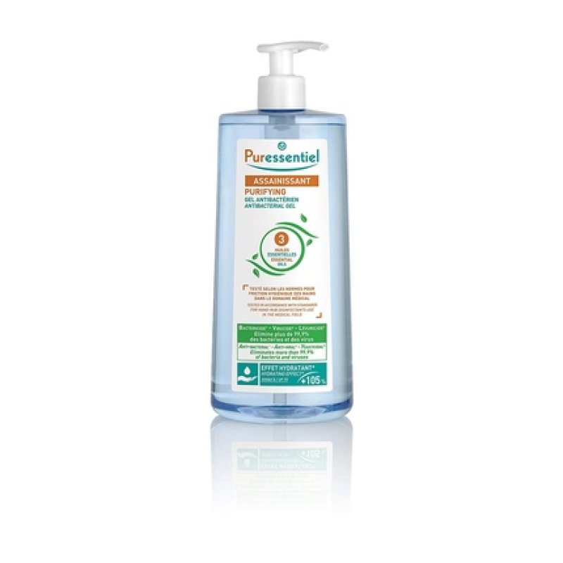 Puressentiel Antibacterial Gel 975ml Anti-Bacterial Anti-Viral Softening with Aloe Vera Bioalcohol Tea Tree Lemon and