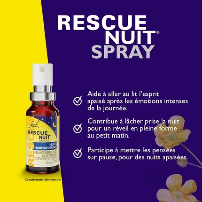 Rescue Night Spray - Mixture of 6 Original Bach Flowers for Restful Nights