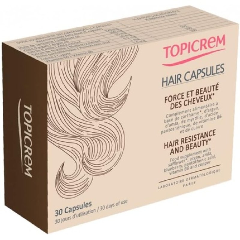 Topicrem Hair Capsules for Hair Strength and Beauty 30 Capsules