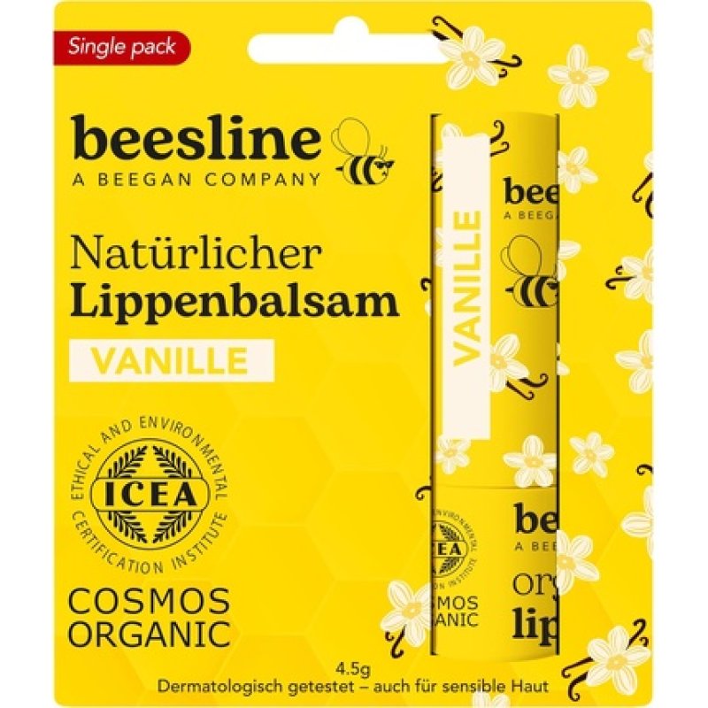 Beesline Organic Vanilla Lip Balm for Dry Lips