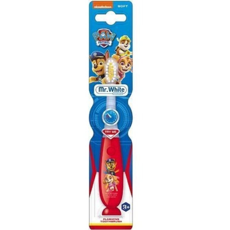 Mr. White Paw Patrol Soft Flashing Toothbrush for Kids 3 Years