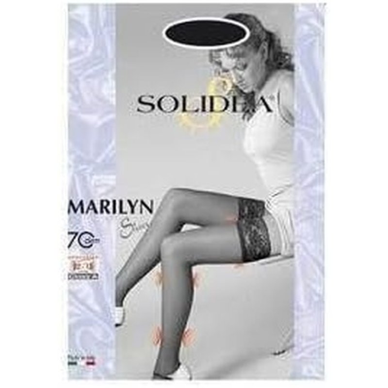 Solidea By Calzificio Pinelli Marilyn 70 Sheer Thigh High Stockings Black Size 2-M