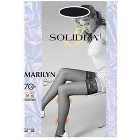 Solidea By Calzificio Pinelli Marilyn 70 Sheer Thigh High Stockings Black Size 2-M