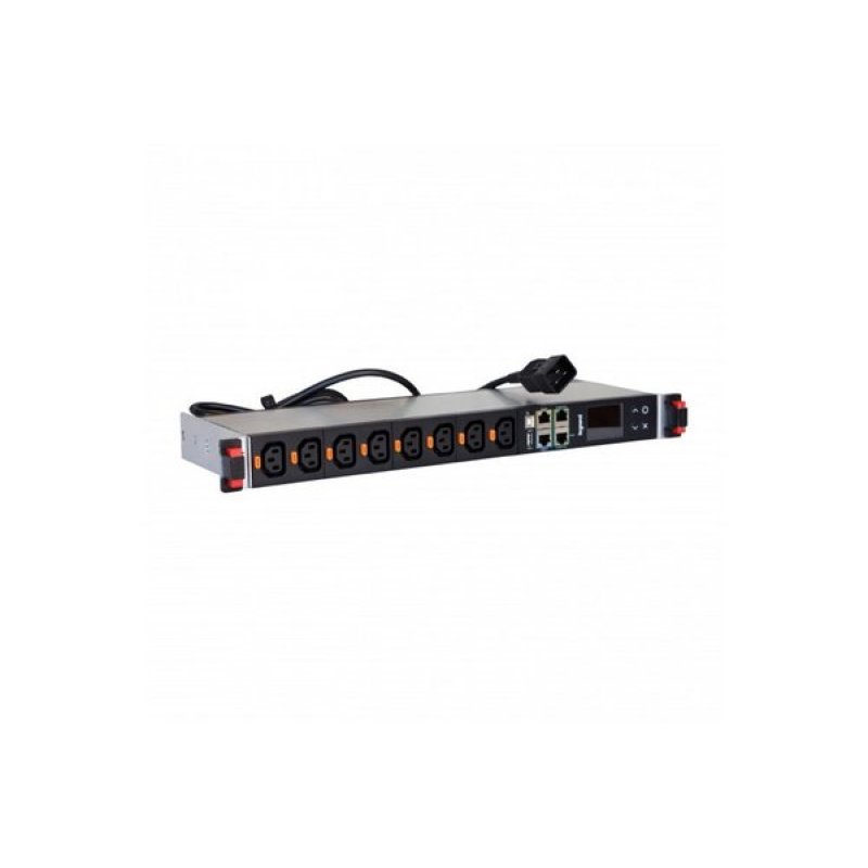 PDU IP 19"1U 16A 12 p. 12x C13 Entrée C20 - Mesuré