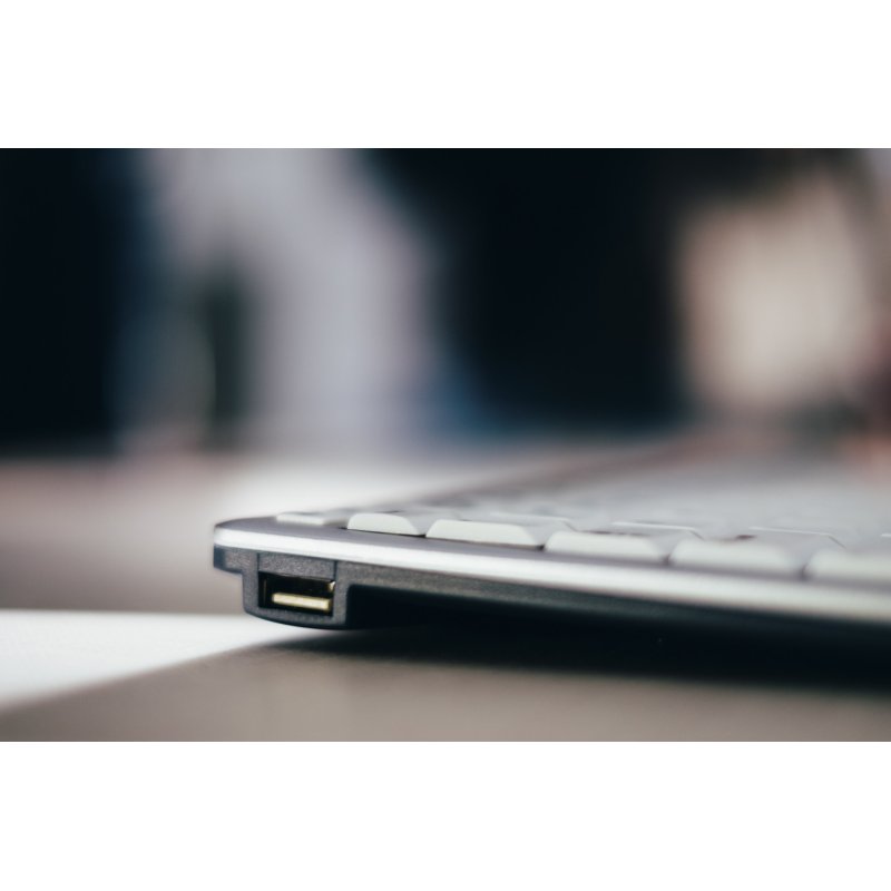 BakkerElkhuizen UltraBoard 950 clavier Bureau USB AZERTY Français Gris clair, Blanc