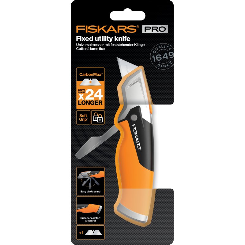 Fiskars - CarbonMax Utility Knife - Fixed Blade