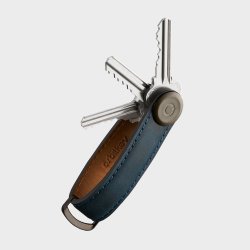 Orbitkey - Crazy Horse Leather Key Organiser - Marine Blue/Blue