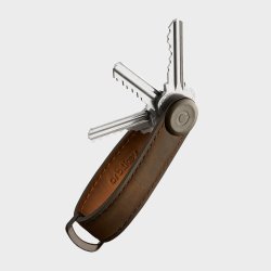 Orbitkey - Crazy Horse Leather Key Organiser - Oak Brown/Brown
