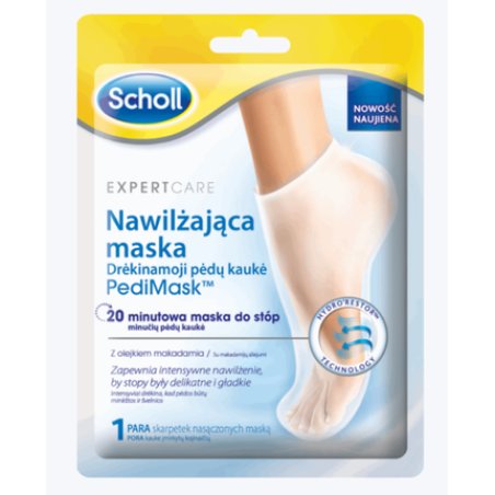 Scholl Moisturizing Pedi Mask Socks with Macadamia Oil, Shea Butter, and Aloe Vera