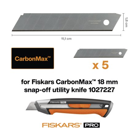 Fiskars - CarbonMax snap off blades - 18 mm - 5 pack