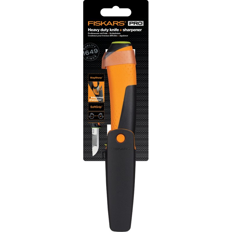 Fiskars - Heavy Duty Knife with Sharpener