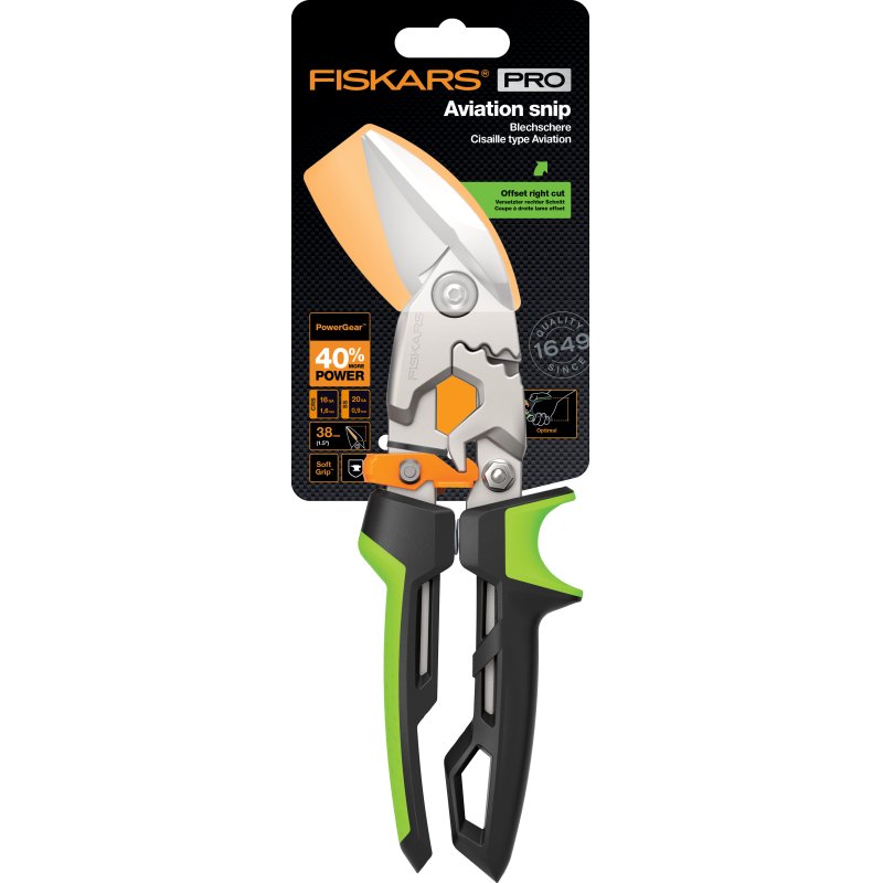 Fiskars - PowerGear Aviation Snip - Offset Right