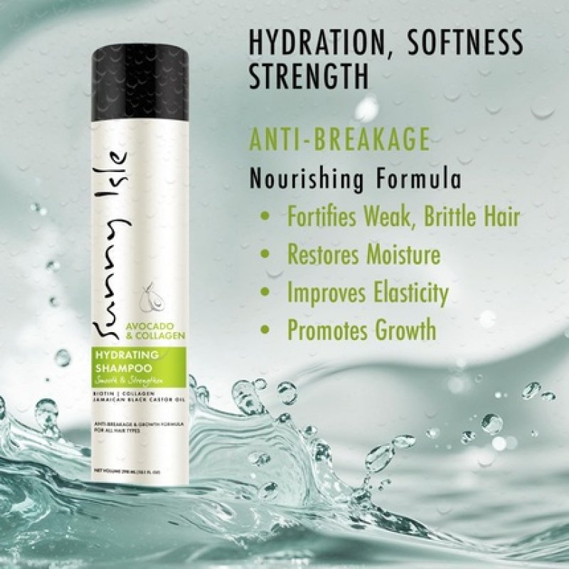 Sunny Isle Avocado & Collagen Hydrating Shampoo 101oz with Biotin Jamaican Black