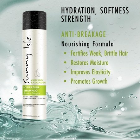 Sunny Isle Avocado & Collagen Hydrating Shampoo 101oz with Biotin Jamaican Black