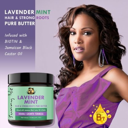 Sunny Isle Lavender Mint Hair and Strong Roots Butter 4oz Infused with Biotin