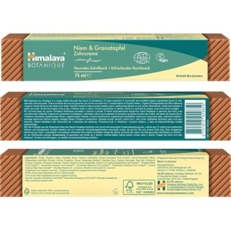 Ecocert Cosmos Natural Certified Himalaya Botanique Neem & Pomegranate