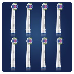 Oral-B 3D White 80339420 tête de brosses 8 pièce(s) Blanc