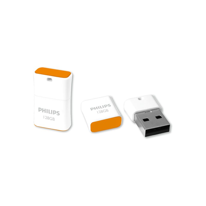 Philips Pico lecteur USB flash 128 Go USB Type-A 2.0 Orange, Blanc