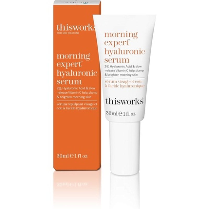 This Works Morning Expert Hyaluronic Serum 30ml - Youth-Boosting Hyaluronic Acid Serum with Vitamin C and Persian Silk