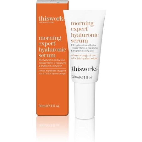 This Works Morning Expert Hyaluronic Serum 30ml - Youth-Boosting Hyaluronic Acid Serum with Vitamin C and Persian Silk
