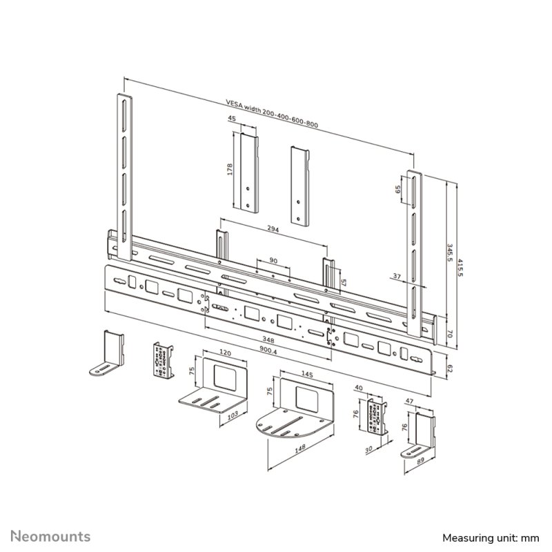 Neomounts AV30-500BL Kit vidéobar 43-110" - VESA - max 10 kg - universel