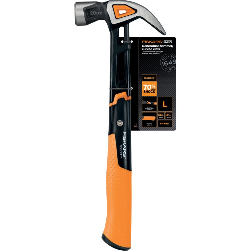 Fiskars - IsoCore Finishing Hammer - Curved Head - L