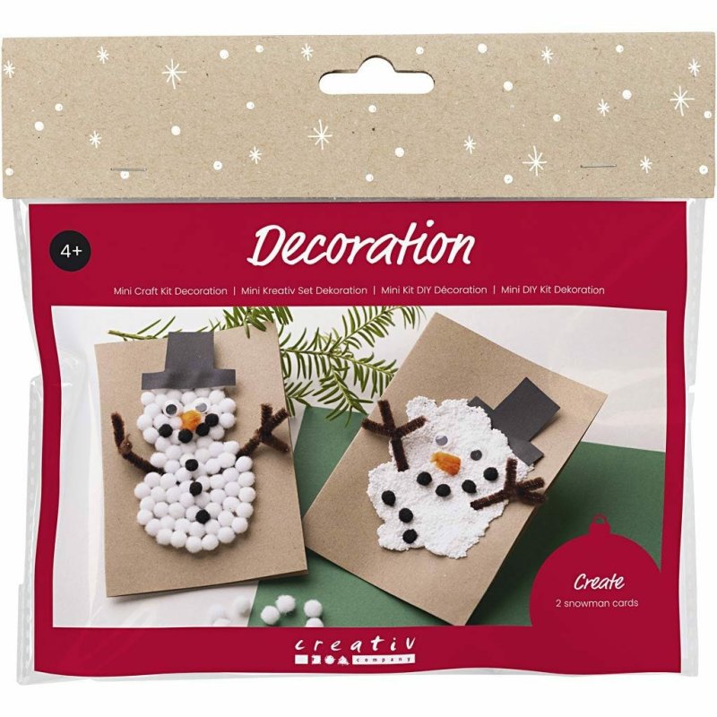 Mini DIY Decoration - Christmas Card w. Snowmen (977746)