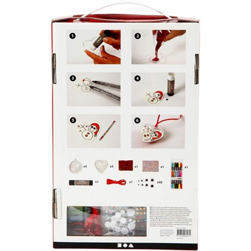 DIY Kit Decoration - 1 Set of Christmas Baubles and Hearts