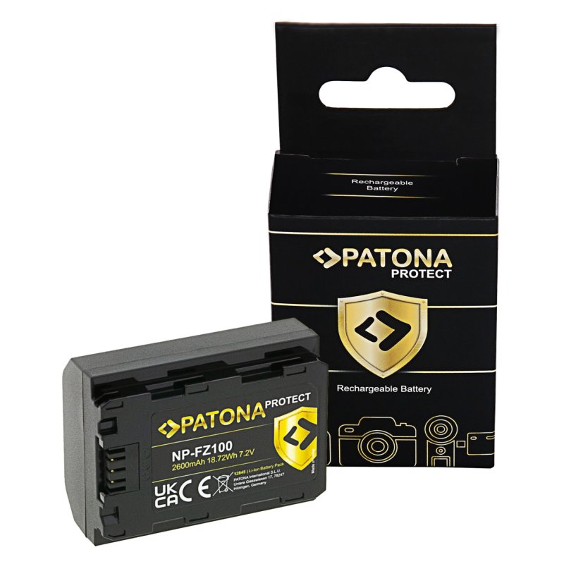 PATONA PROTECT Batterie pour Sony NP-FZ100 A7 III A7M3 Alpha 7 III A7 R III A7RM3 Alpha 7 R III A9 Alpha 9