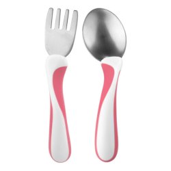 Bambino My first! Toddler cutlery set Cherry (fruit), White Polypropylene (PP), Stainless steel, Thermoplastic