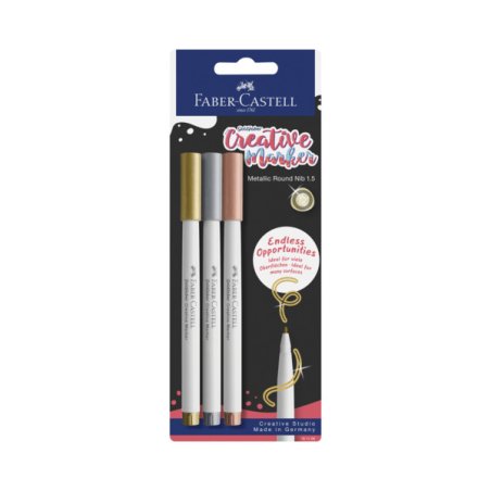 Faber-Castell - Creative Marker Gofa 1.5 - Gold, Silver, Copper - 3 pcs (161108)