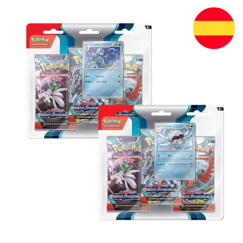 Spanish Pokemon Paradox Rift assorted Blister card game 3 booster packs