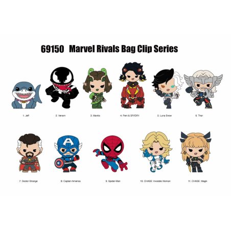 MARVEL RIVALS - Series 16 - 3D Foam Bag Clip (Display 24 Pcs)