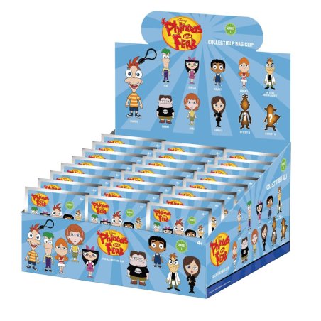 PHINEAS & FERB - Series 1 - 3D Foam Bag Clip (Display 24 Pcs)