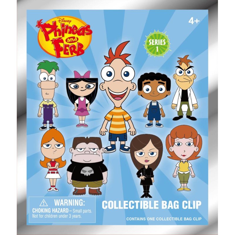 PHINEAS & FERB - Series 1 - 3D Foam Bag Clip (Display 24 Pcs)