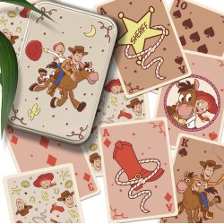 TOY STORY - Cowboy - Jeu de Cartes dans une Boite en Métal