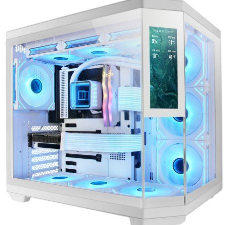 Mars Gaming MC3TCORELCDW computer case Midi Tower White